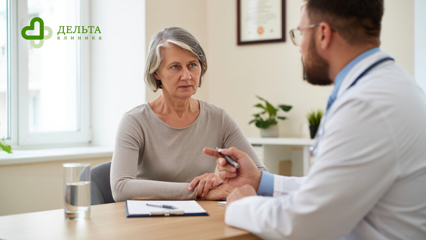 Женщина на консультации у специалиста